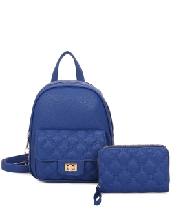 Quilted Classic Backpack 2-in-1 Set PU461M2 BLUE